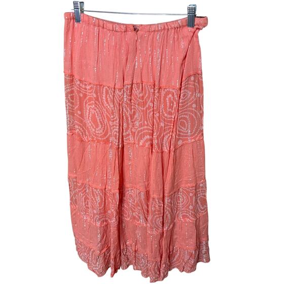 Pierre Cardin Pink Coral Shimmer Skirt Flowy - Picture 2 of 7